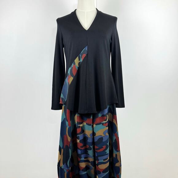 Alembika Matching Set Top with Printed Punto Wide Leg Pants Size 1 and 2 - Picture 3 of 13